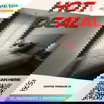 #Z3705💥 171268 🔥ให้เช่าคอนโด Chapter Thonglor 25