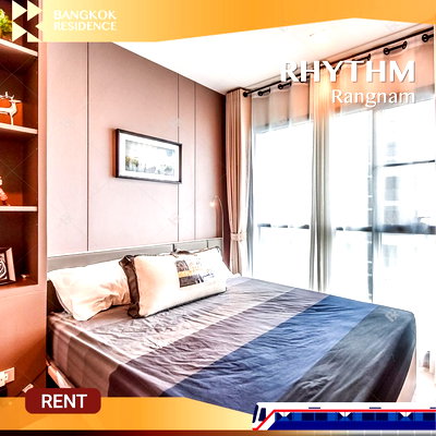Condos for rent Siam Center :  RHYTHM Rangnam 🌅 Beautiful fully-furnished  with open view, Near BTS Victory Monument 