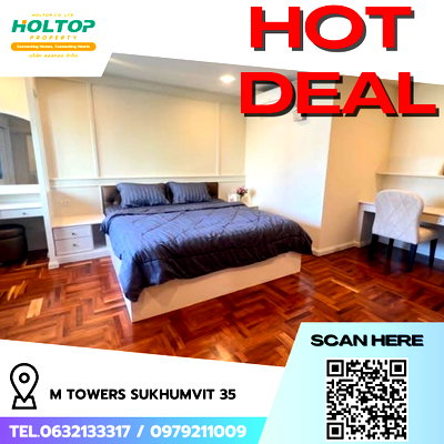 คอนโดให้เช่า : #R8327 🎉191268 ให้เช่าคอนโด M Towers Sukhumvit 35