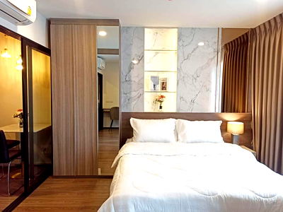 คอนโดให้เช่า : 📍ปล่อยเช่า 𝐓𝐇𝐄 𝐎𝐑𝐈𝐆𝐈𝐍 𝐑𝐀𝐌𝐈𝐍𝐓𝐑𝐀 𝟖𝟑 𝐒𝐓𝐀𝐓𝐈𝐎𝐍 ห้อง 1 Bed Plus 35 ตรม. ห้องมุม แต่งสวย ติดรถไฟฟ้า เพียง 15,000 บาท/ด.🎉