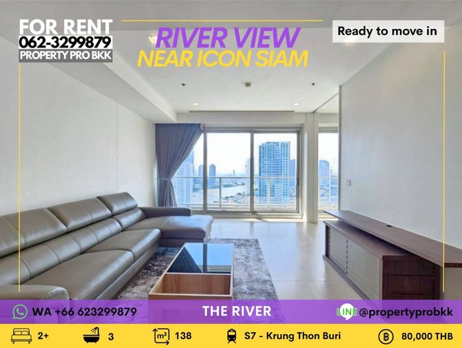 🌍🌊 คอนโดวิวแม่น้ำ พื้นที่กว้าง ใกล้สาทร 2 ห้องนอน + ห้องทำงาน | The River Condominium