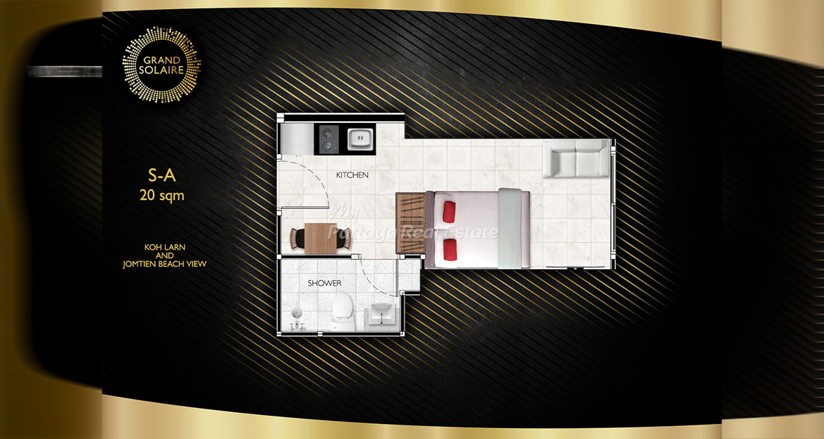 รูป 🛏️ Studio - 🏙️ Sea Views - 🌏 ชื่อชาวต่างชาติ - 🏢 Grand Solaire Pattaya - รหัส: GRANDS14 - รูปที่ 15/15