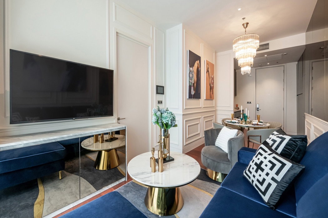 Luxury condo for rent, Khun by Yoo Thonglor, 50 sq m, 1 bedroom, 1 bathroom, 11th floor, fully furnished, near BTS Thonglor.