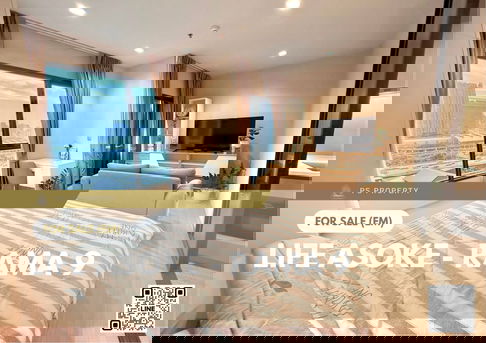 ขายด่วน ✨ Life Asoke - Rama 9 ✨ ทิศใต้ลมดี ไม่บล็อควิว แต่งสวยสไตล์ Minimal เฟอร์นิเจอร์ และ เครื่องใช้ไฟฟ้าครบ