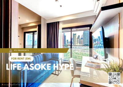คอนโดให้เช่า : ให้เช่า 🔥 Life Asoke Hype 🔥 เฟอร์นิเจอร์ และ เครื่องใช้ไฟฟ้าครบ ใกล้ Airport Link มักกะสัน