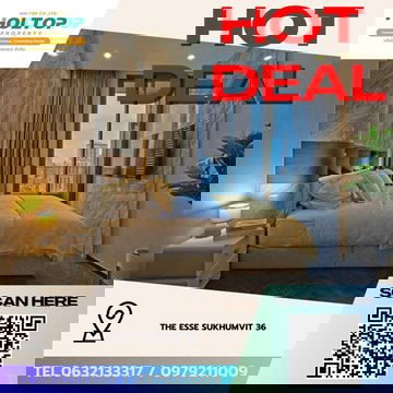 #Z3778💥 221268 🔥ให้เช่าคอนโด THE ESSE Sukhumvit 36 
