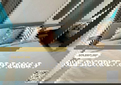 For Rent 🔥 Nue District R9 Rama 9 🔥 2 Bedrooms, 2 Bathrooms, Fully Furnished and Equipped with Appliances, Near MRT Rama 9.