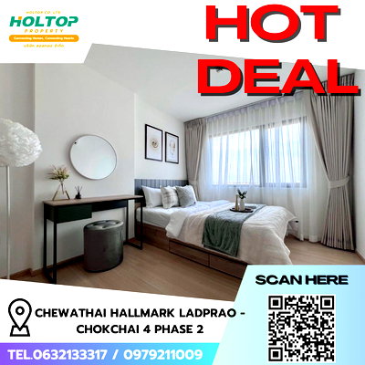 คอนโดให้เช่า : #R8341 🎉 221268 ให้เช่าคอนโด Chewathai Hallmark Ladprao - Chokchai 4 Phase 2