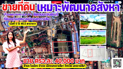 Land for sale  Central Korat : #Cheap land for sale in Nakhon Ratchasima Municipality #Near Assumption School Nakhon Ratchasima.