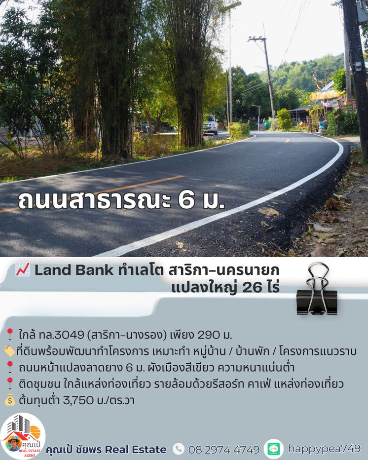 รูป 🔥 Developer ต้องรีบดู! ที่ดินจัดสรร 26 ไร่ ใกล้ถนนใหญ่เพียง 290 ม. ต้นทุน ไร่ละ 1.5 ล้าน — ทำโครงการได้จริง เห็นกำไรชัด 📈 - รูปที่ 12/19