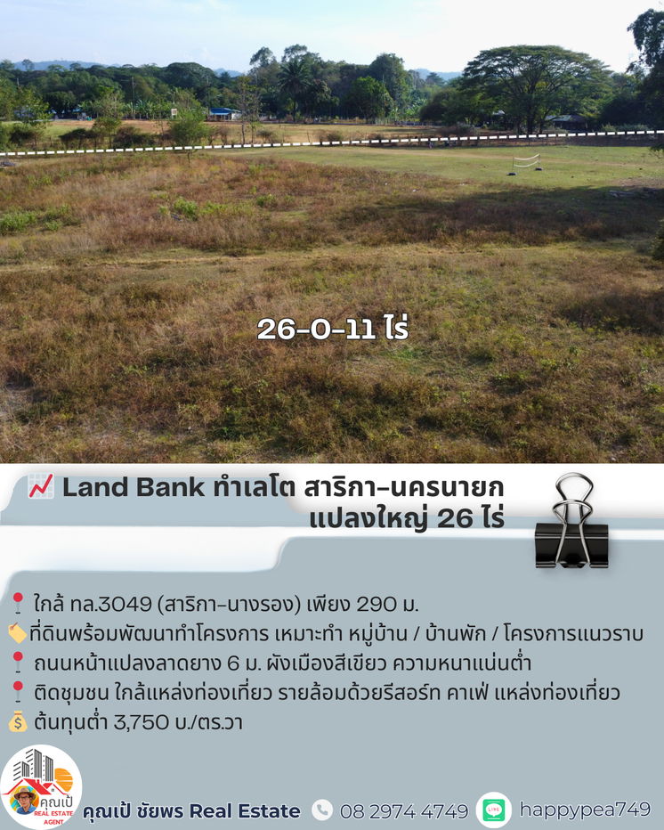 รูป 🔥 Developer ต้องรีบดู! ที่ดินจัดสรร 26 ไร่ ใกล้ถนนใหญ่เพียง 290 ม. ต้นทุน ไร่ละ 1.5 ล้าน — ทำโครงการได้จริง เห็นกำไรชัด 📈 - รูปที่ 11/19