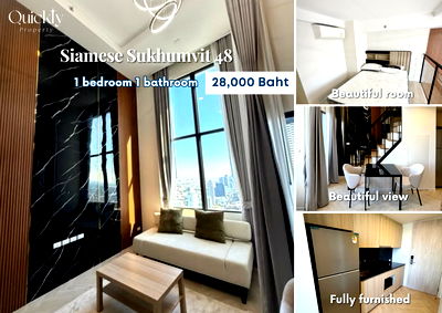Condos for rent : Siamese Sukhumvit 48 | Price 28,000 THB | Beautiful room, great location, fully furnished, ready to move in.