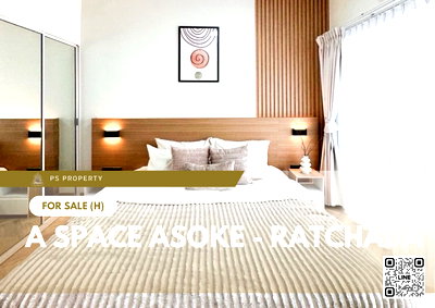 ขายคอนโด : ขายด่วน 🔥 A Space Asoke - Ratchada 🔥 ตกแต่งสวยครบพร้อมเฟอร์นิเจอร์ ใกล้ MRT พระราม 9