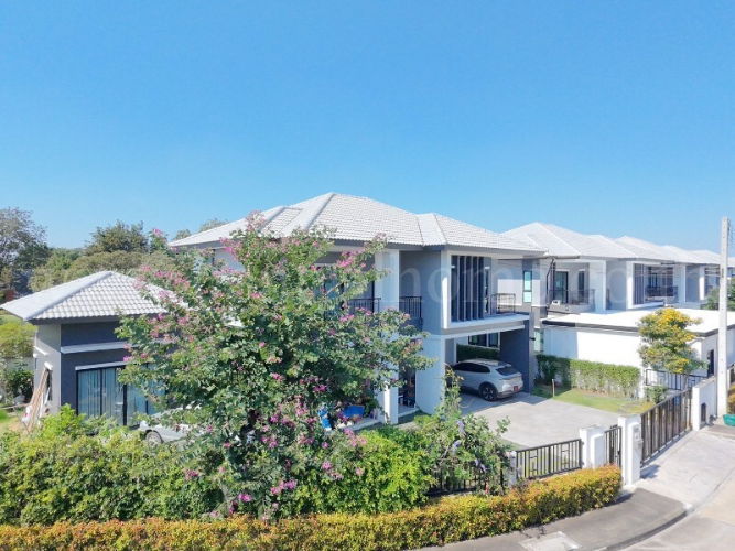 รูป บ้านเดี่ยว บ้านฟ้ากรีนเนอรี่ทิวา ปิ่นเกล้า-สาย 5 แปลงมุม หน้าสวน - รูปที่ 10/13