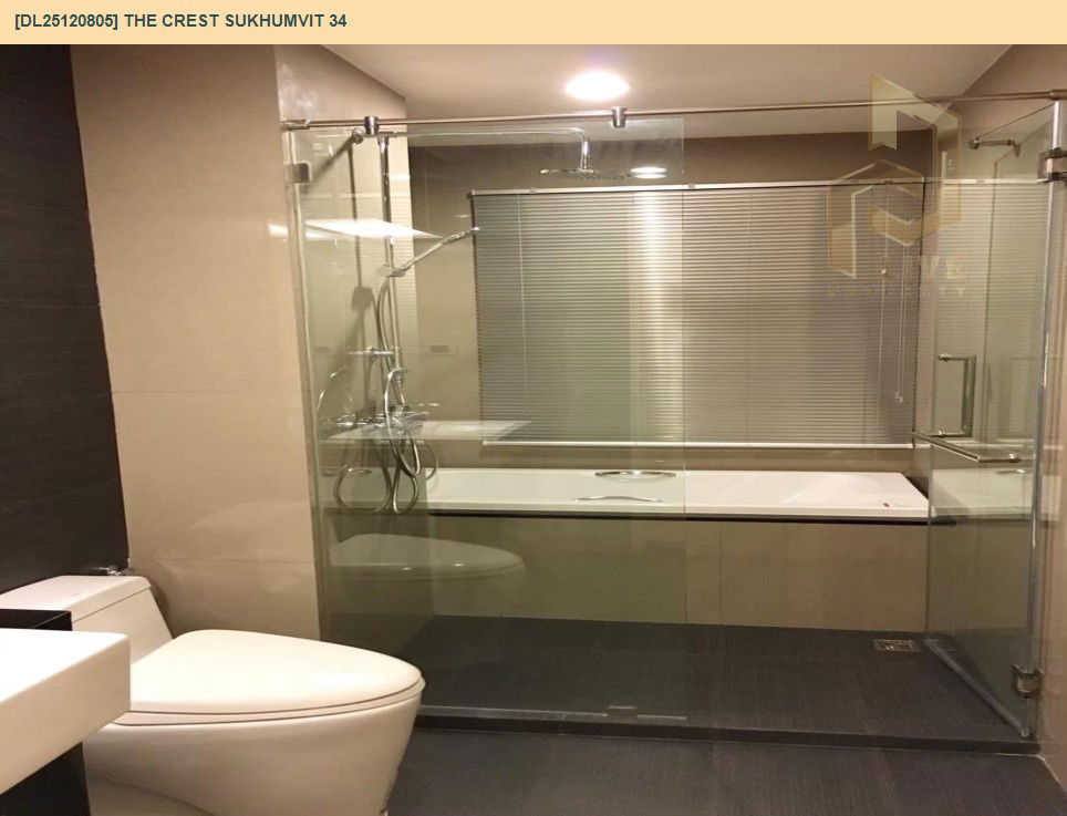รูป DL25120805 ให้เช่าคอนโด เดอะ เครสท์ สุขุมวิท 34 (The Crest Sukhumvit 34) ใกล้ BTS ทองหล่อ พร้อมเข้าอยู่ โทรด่วน 0614453194 LineID @162cjixi - รูปที่ 7/8