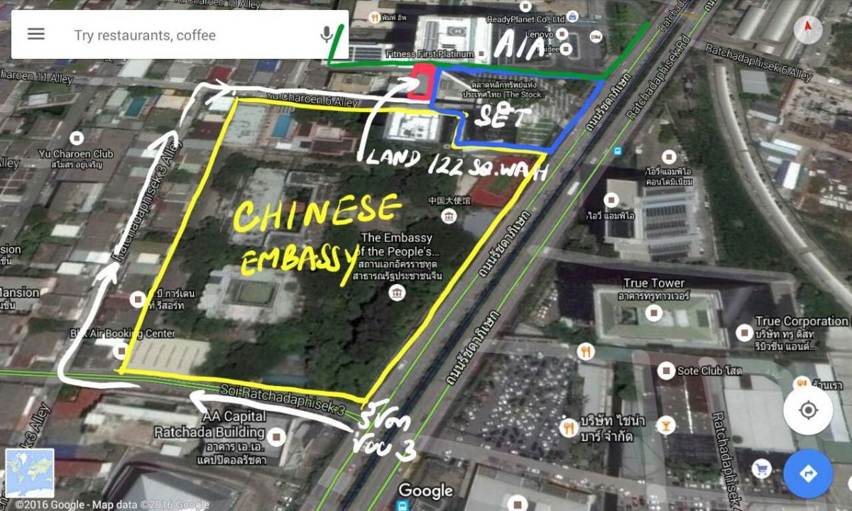 รูป ขายที่ดินเนื้อที่ 123 ตรว. ที่ดินรัชดาภิเษกห้วยขวาง หลังสถานทูตจีนและตึกตลาดหลักทรัพย์  - รูปที่ 5/8