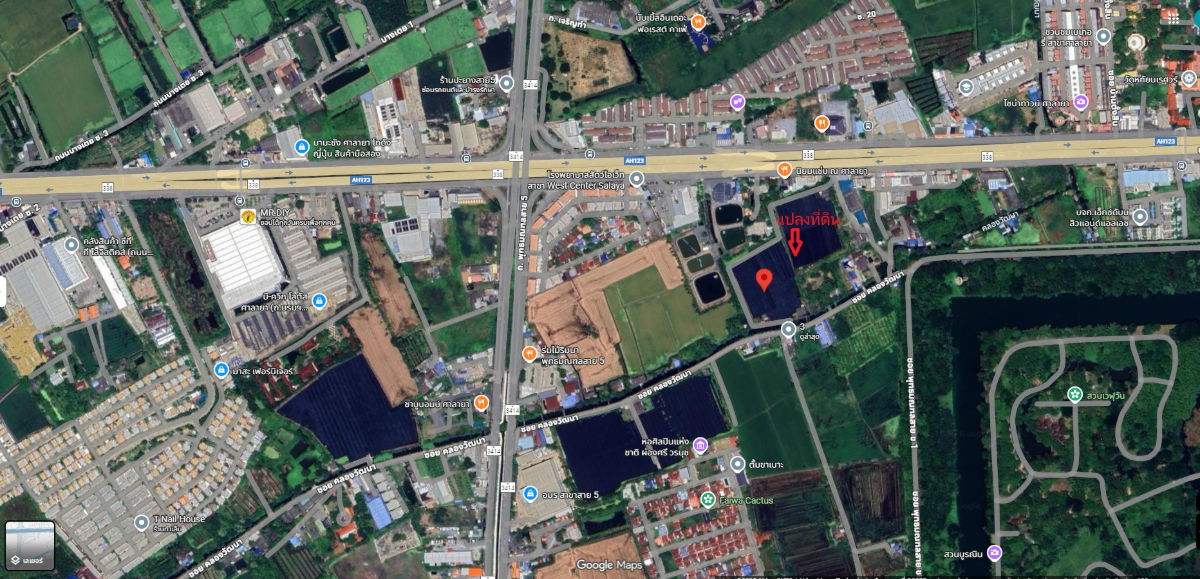 รูป ขายที่ดิน พุทธมณฑลสาย5 สามพราน นครปฐม  26 ไร่ 1 งาน 48 ตรว. ติดถนน ติดคลอง  - รูปที่ 2/3