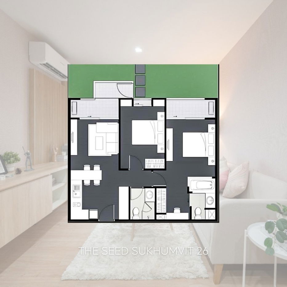 รูป LTH11647-The Seed Musee FOR SALE Size 78.47 sqm. 2 beds 2 baths Near BTS Phrom Phong Station ONLY 7.5 MB - รูปที่ 18/19