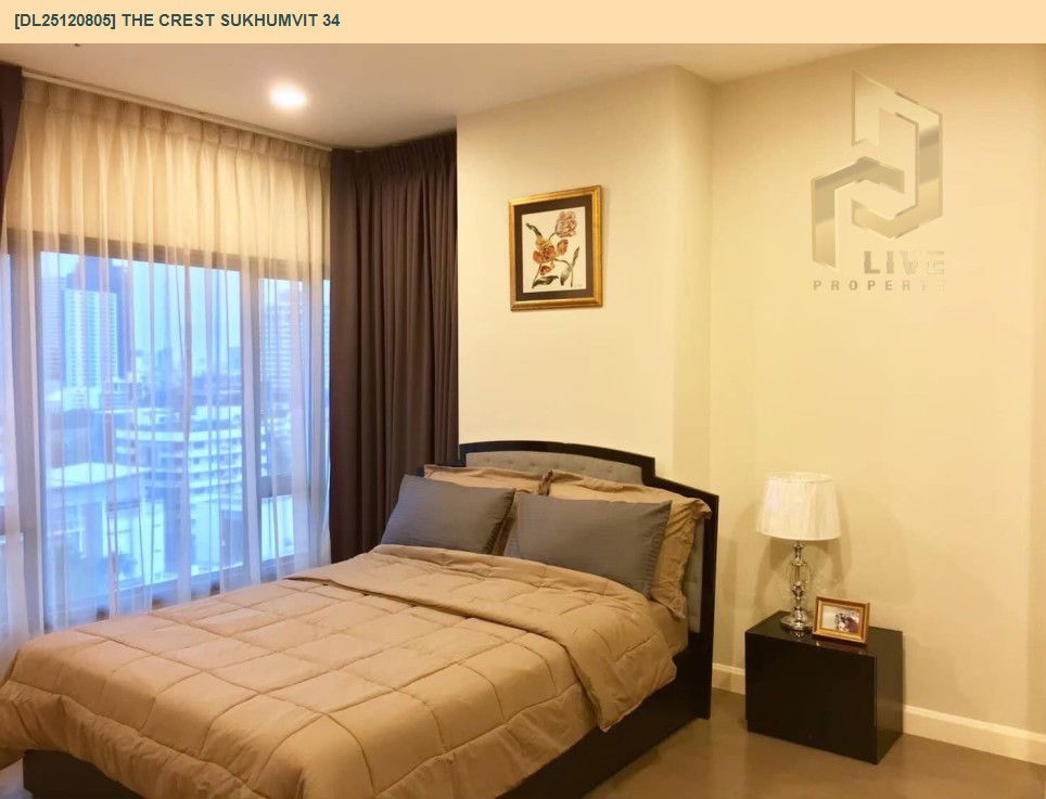 รูป DL25120805 ให้เช่าคอนโด เดอะ เครสท์ สุขุมวิท 34 (The Crest Sukhumvit 34) ใกล้ BTS ทองหล่อ พร้อมเข้าอยู่ โทรด่วน 0614453194 LineID @162cjixi - รูปที่ 3/8