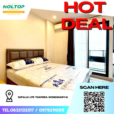 Condos for rent : #Z3844💥 241268 🔥 Condo for Rent: Supalai Lite ThaPhra-WongwianYai