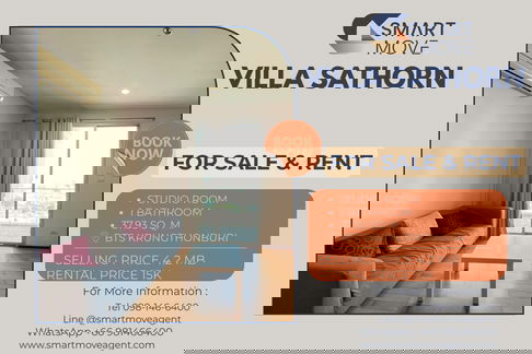 🔥 For Sale  !! high floor 24++, ICONSIAM view!! 🔥 Code C20221204194...Villa Sathorn, Studio, 1 bath, furnished, ready to move in, Special Deal!!📣📣