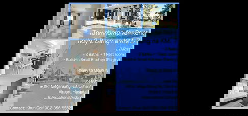 Townhome for rent... indy 2 near Megabangna KM7 18,500 THB / ready to move in