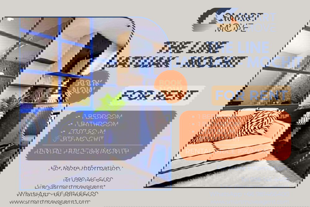 รูป 🔥 สำหรับเช่า !! ชั้นสูง 17++, ทำเลดี !! 🔥 Code C20240300940..........The Line Jatujak - Mochit, 1 ห้องนอน, 1 ห้องน้ำ, แต่งครบ, พร้อมเข้าอยู่📣📣 - รูปที่ 1/5