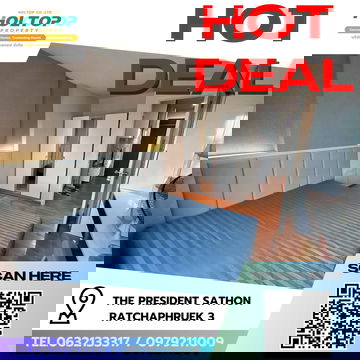 #R8460 🎉 251268  ให้เช่าคอนโด  The President Sathon-Ratchaphruek 3