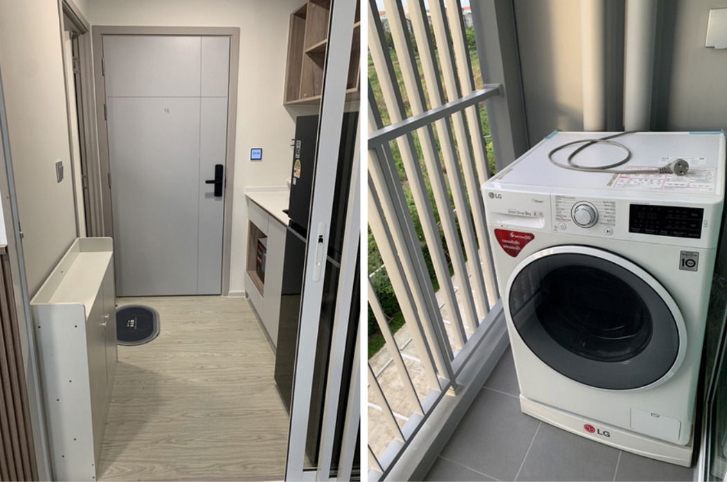 รูป Call : 091-545-5346 Condo Kave Town Island ติดมหาวิทยาลัยกรุงเทพ รังสิต 22.60 ตารางเมตร 1 ห้องนอน ชั้น5 ตึก D ทิศเหนือ ตกแต่งครบ (ขายพร้อมผู้เช่า) - รูปที่ 6/13