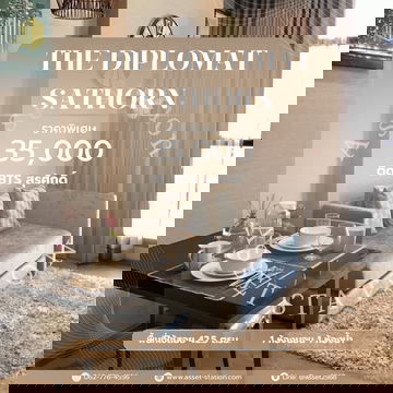 🏢Luxury condo THE DIPLOMAT SATHORN✨ Fully furnished, luxury unit, ready to move in immediately. Next to BTS Surasak.