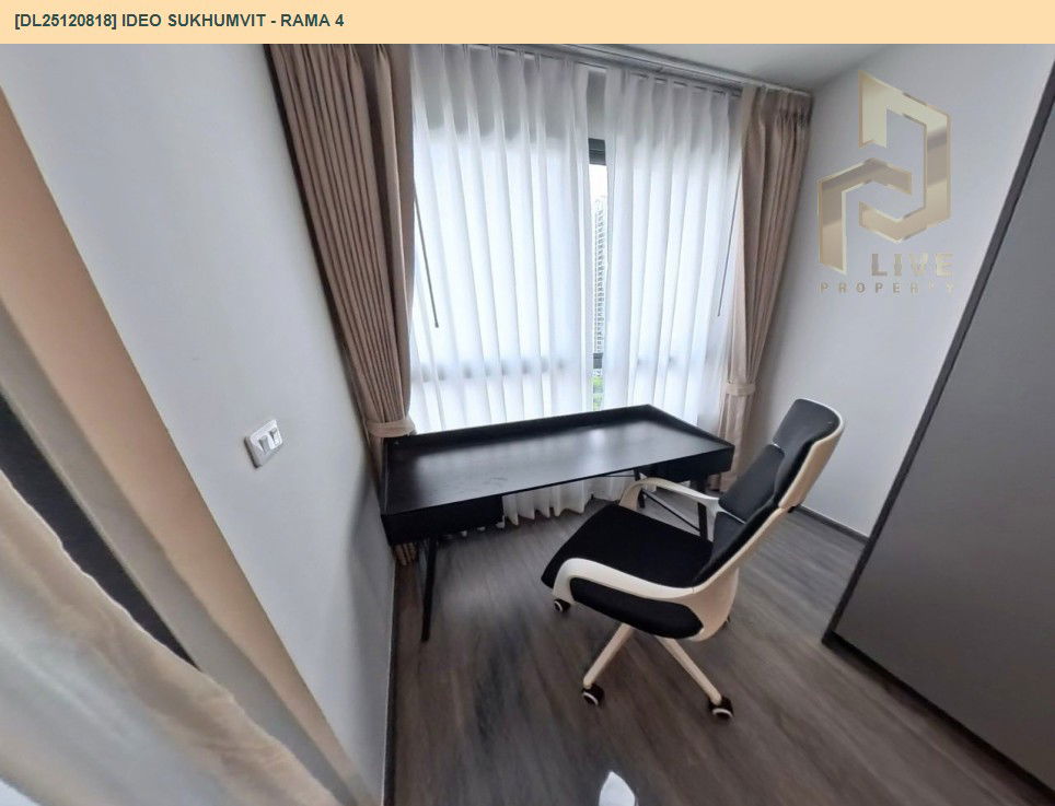 รูป DL25120818 ให้เช่าคอนโด ไอดีโอ สุขุมวิท - พระราม 4 (IDEO Sukhumvit - Rama 4) ใกล้ - พร้อมเข้าอยู่ โทรด่วน 0800343450 LineID @655ebbvc - รูปที่ 8/9