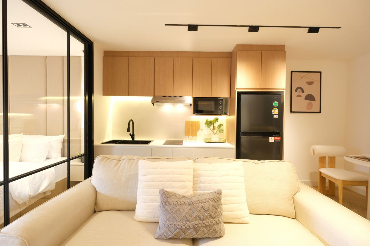 รูป   ให้เช่าคอนโดมิเนียม   1 ห้องนอน   1 ห้องน้ำ    1 ห้องครัว  1  ที่จอดรถ - รูปที่ 4/12