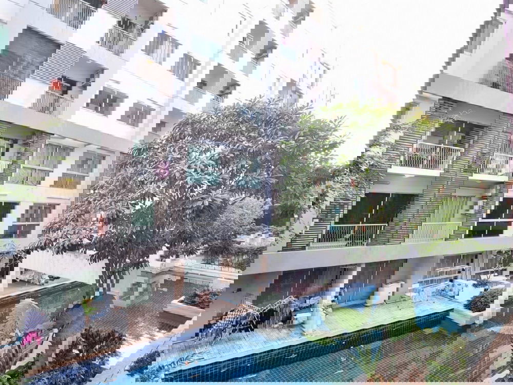 รูป Call : 092-441-1881 ขายคอนโด เอ สเปซ สุขุมวิท 77 ใกล้รถไฟฟ้าสีเหลือง สถานีศรีนุช 45.68 ตารางเมตร 1 ห้องนอน ชั้น1 วิวสระส่วนตัว ตึกF ตกแต่งครบ - รูปที่ 10/12