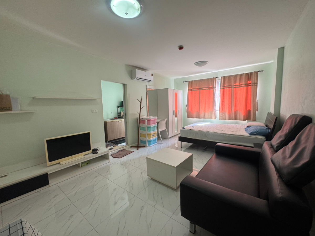 รูป ให้เช่า ดีคอนโด รามอินทรา Dcondo Ram Intra รามอินทรา 47 อยู่ติดถนน  ห้องกว้าง เฟอร์นิเจอร์-ไฟฟ้าครบ ติดแอร์ใหม่ พื้นปูแกรนิตโต้ใหม่ ว่างปลาย ธค - รูปที่ 6/14