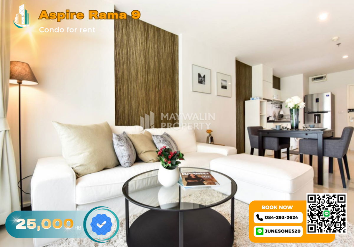รูป 🏙 ให้เช่า Aspire Rama 9 | 2 Bed 1Bath 49 ตร.ม. | 25,000 บาท 📲 Line ID: 0842932624/Junesone520 - รูปที่ 1/8