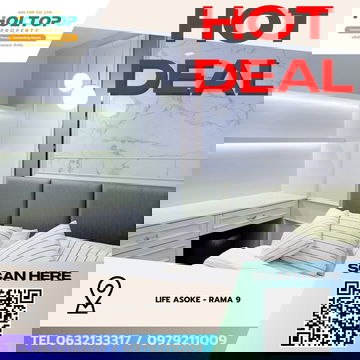 #Z3869💥 271268 🔥ให้เช่าคอนโด Life Asoke - Rama 9 