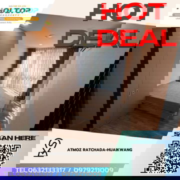 #Z3876💥 271268 🔥ให้เช่าคอนโด Atmoz Ratchada-Huaikwang