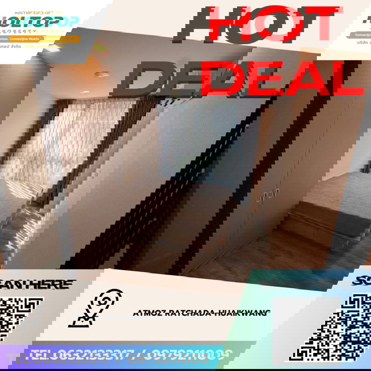 รูป #Z3876💥 271268 🔥ให้เช่าคอนโด Atmoz Ratchada-Huaikwang - รูปที่ 1/6