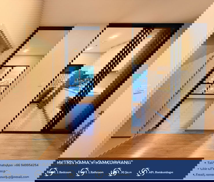 รูป [For Sale] *ห้องมุม* Metris Rama 9 - Ramkumhang คอนโด Pet Friendly ใกล้ AirportLink รามคำแหง 🐾   - รูปที่ 1/21