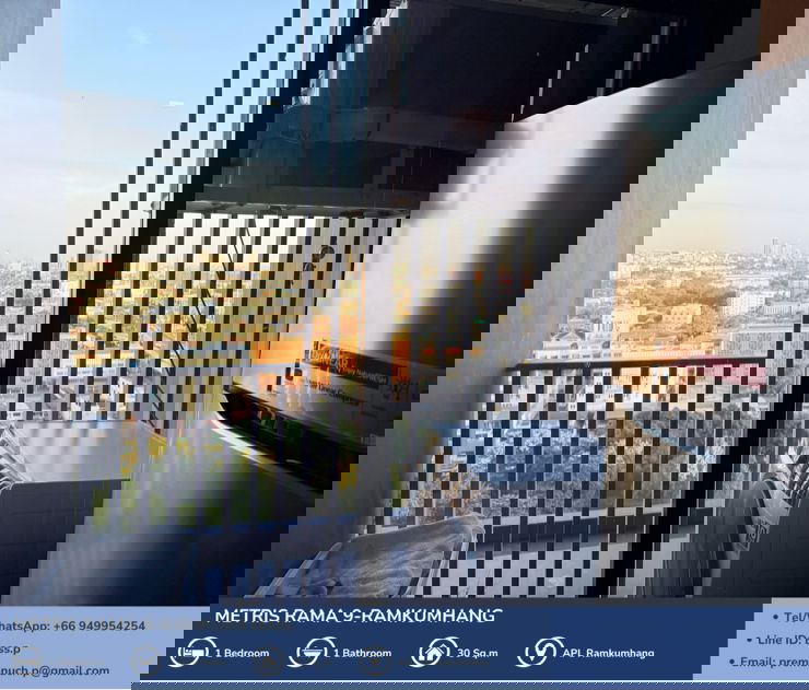 รูป [For Sale] *ห้องมุม* Metris Rama 9 - Ramkumhang คอนโด Pet Friendly ใกล้ AirportLink รามคำแหง 🐾   - รูปที่ 9/21