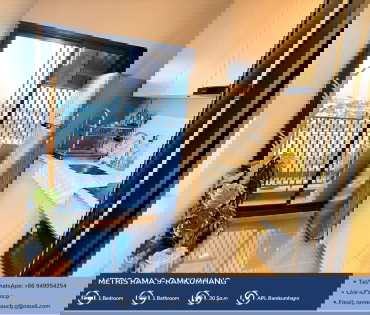 รูป [For Sale] *ห้องมุม* Metris Rama 9 - Ramkumhang คอนโด Pet Friendly ใกล้ AirportLink รามคำแหง 🐾   - รูปที่ 3/21