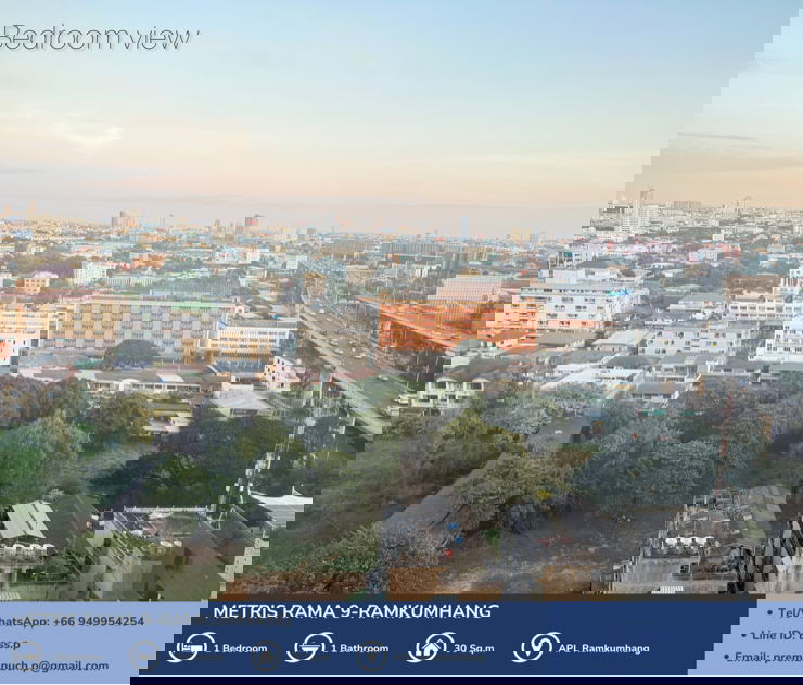 รูป [For Sale] *ห้องมุม* Metris Rama 9 - Ramkumhang คอนโด Pet Friendly ใกล้ AirportLink รามคำแหง 🐾   - รูปที่ 10/21