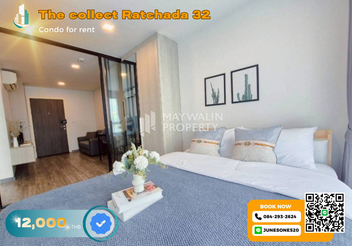 รูป 🏙 ให้เช่า The collect Ratchada 32  | 1 Bed 1Bath  28 ตร.ม. | 12,000 บาท 📲 Line ID: 0842932624/Junesone520 - รูปที่ 1/10