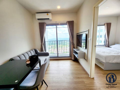 ใ️ห้เช่า Escent Hatyai 1 ห้องนอน ชั้น 31 ห้องมุมขนาด 28 ตร.ม.  ตกแต่งพร้อมอยู่  12,000 บาท/เดือน