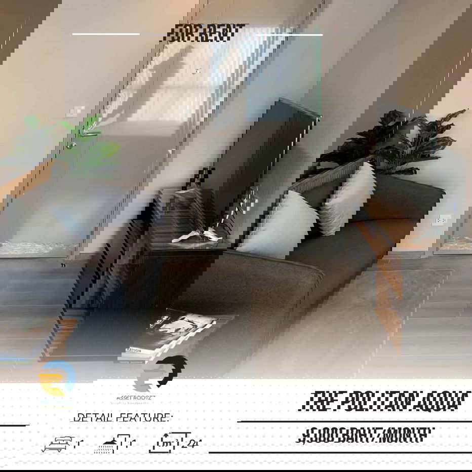 รูป ให้เช่า  "The Politan Aqua  ห้องสวย เฟอร์นิเจอร์และเครื่องใช้ไฟฟ้าครบ //สอบถามเพิ่มเติมที่ LineID:@assetrootz - รูปที่ 1/7