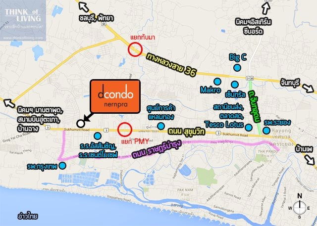 picture [Owner Post] Dcondo Nernpra Rayong for rent 6,000 THB/month, 30 sqm, 8th floor, Corner unit - 14/14