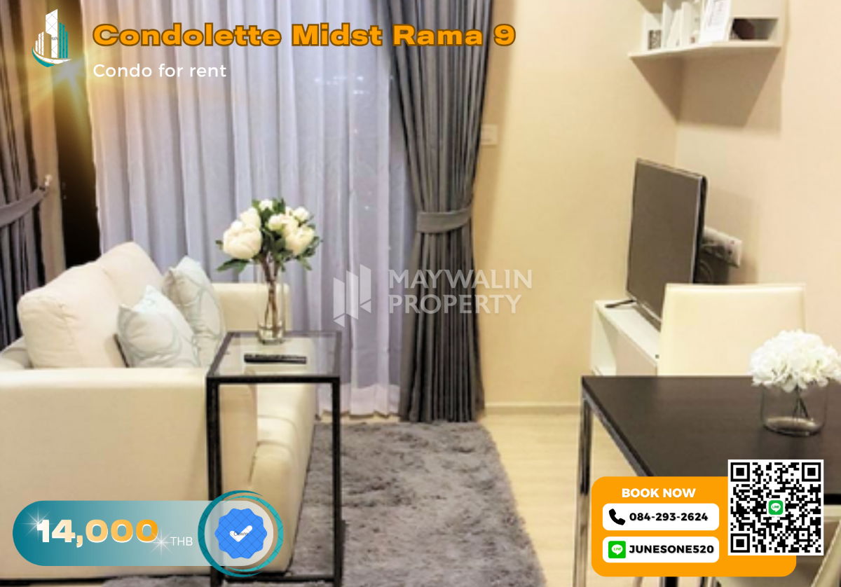 รูป 🏙 ให้เช่า  Condolette Midst Rama 9    | 1 Bed 1Bath  29 ตร.ม. | 14,000 บาท 📲 Line ID: 0842932624/Junesone520 - รูปที่ 1/6