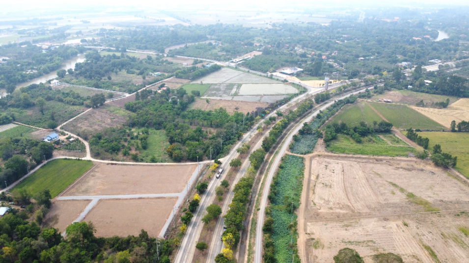 รูป ขายที่ดิน เดิมบาง สุพรรณ ขนาด 3-3-2 ติดถนน3ด้าน หน้าติด340 ซ้ายติดคอนกรีต ขวาติดถนนหินคลุก ใกล้บึงฉวาก - รูปที่ 1/5