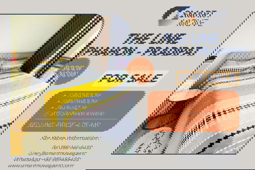 picture 🔥 For Sale ! high floor 20+, East Facing, great facility, Good location! Code C20241100067..The Line Phahon - Pradipat, 1 bed, 1 bath, Special Deal! - 1/6