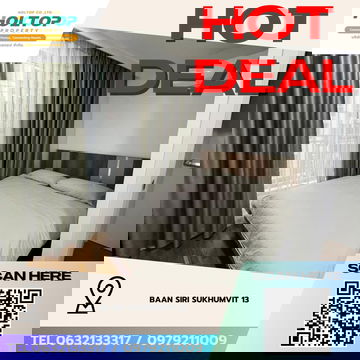 #Z3886💥 281268🔥ให้เช่าคอนโด Baan Siri Sukhumvit 13
